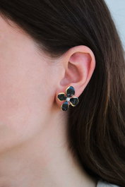 Heliophilia Silver Pendientes de Latón Dorados con Circonio